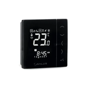 Termostat wireless programabil cu montare în doză 230V Salus negru