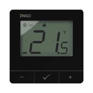 Termostat inteligent ENGO E25-BATB, ZigBee/868 MHz, alimentare pe baterii, negru