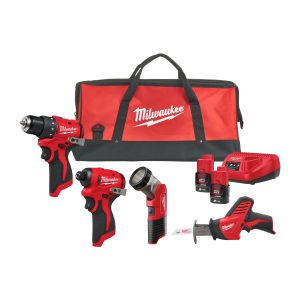 4-pc Combo KIT Milwaukee M12BLPP4A-202b M12