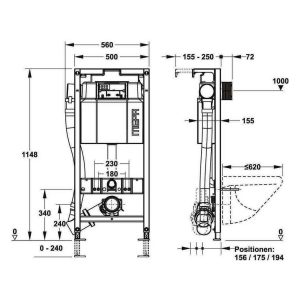 Cadru WC,sist.fix. A31 vent.man., REHAU